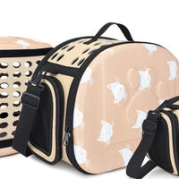 HKM-3453629 Cat Pattern Single Shoulder Pet Carrier Bag - Medium to Soft EVA, Ventilated Design for Pets Up to 15 kg