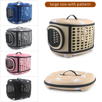 HKM-3453629 Cat Pattern Single Shoulder Pet Carrier Bag - Medium to Soft EVA, Ventilated Design for Pets Up to 15 kg