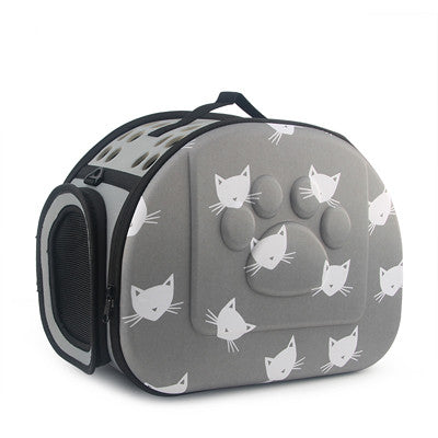 HKM-3453629 Cat Pattern Single Shoulder Pet Carrier Bag - Medium to Soft EVA, Ventilated Design for Pets Up to 15 kg