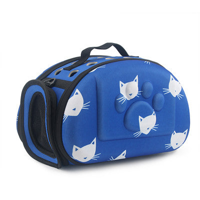 HKM-3453629 Cat Pattern Single Shoulder Pet Carrier Bag - Medium to Soft EVA, Ventilated Design for Pets Up to 15 kg