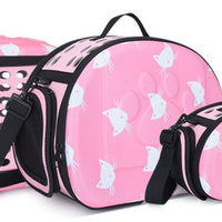 HKM-3453629 Cat Pattern Single Shoulder Pet Carrier Bag - Medium to Soft EVA, Ventilated Design for Pets Up to 15 kg