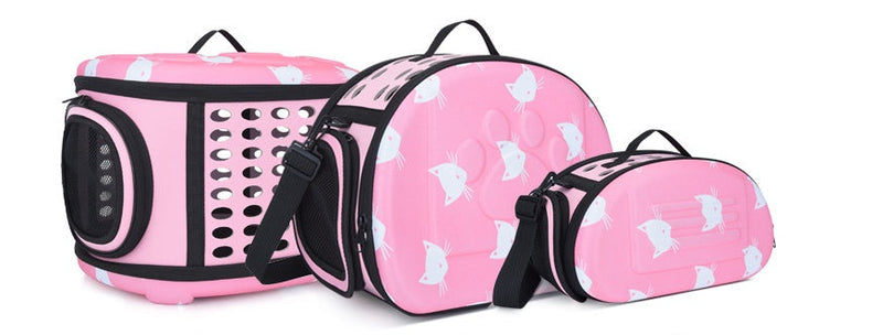 HKM-3453629 Cat Pattern Single Shoulder Pet Carrier Bag - Medium to Soft EVA, Ventilated Design for Pets Up to 15 kg