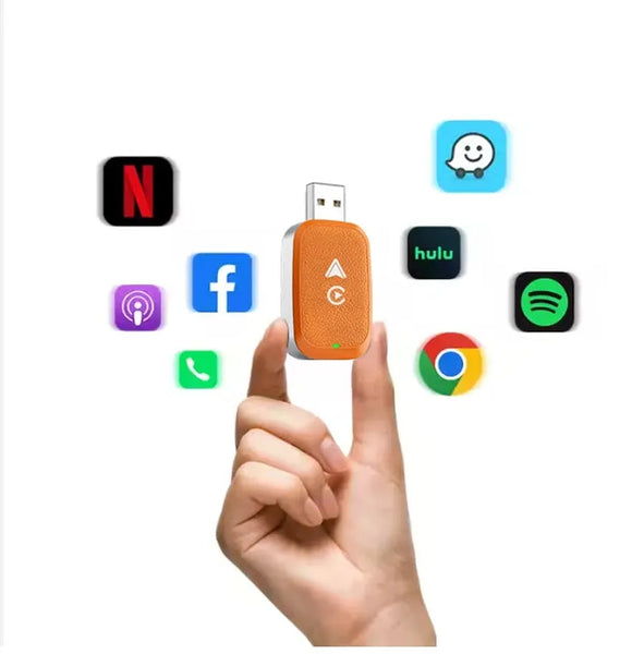 HKM-345491 Universal Wireless CarPlay Adapter for Land Rover and Toyota Vehicles - Portable 2-in-1 USB Dongle