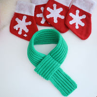 HKM-3455165 Cozy Christmas Knitted Sweater for Dogs with Beret and Scarves - Red and Green Stripes