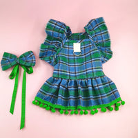 HKM-3455549 Festive Pet Christmas Skirts with Bow Ties and Head Flowers in Various Styles and Sizes