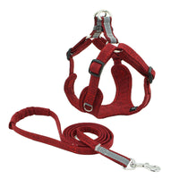 HKM-3456445 Lightweight Scalable Reflective Dog Traction Rope with Chest Strap - Multiple Colors Available