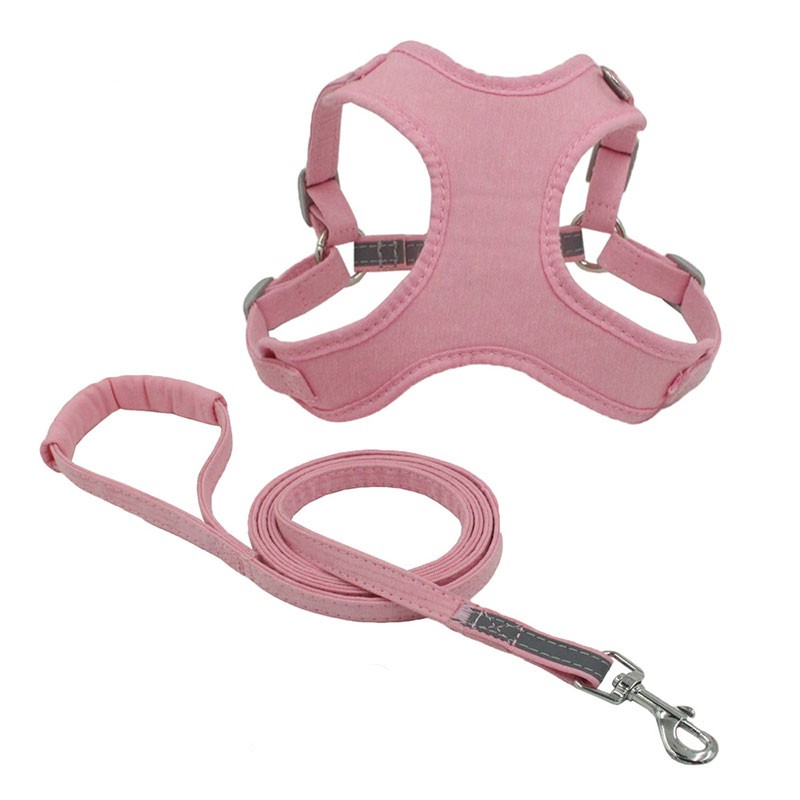 HKM-3456445 Lightweight Scalable Reflective Dog Traction Rope with Chest Strap - Multiple Colors Available
