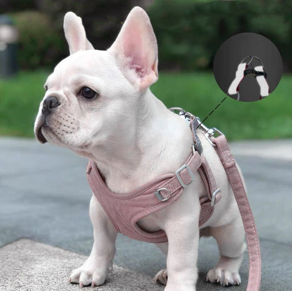 HKM-3456445 Lightweight Scalable Reflective Dog Traction Rope with Chest Strap - Multiple Colors Available