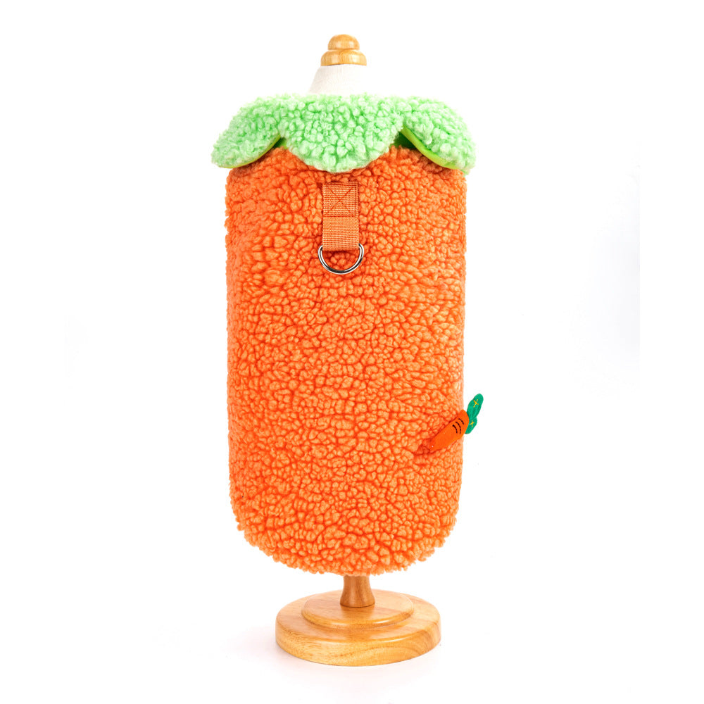 HKM-3456829 Korean Style Lotus Leaf Lace Coral Fleece Pet Vest for Dogs