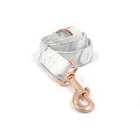 HKM-3456957 Rose Gold Marble Dog Collar and Leash Set with Bow, Multiple Sizes Available