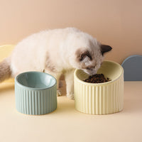HKM-3457341 Ceramic Pet Bowl with Elevated Design for Cats and Dogs - 17x14cm