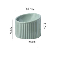 HKM-3457341 Ceramic Pet Bowl with Elevated Design for Cats and Dogs - 17x14cm