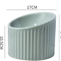 HKM-3457341 Ceramic Pet Bowl with Elevated Design for Cats and Dogs - 17x14cm