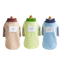 HKM-3457725 Soft Knitted Pet Shirt for Small Dogs in Swan Blue, Matcha Green, and Chocolate