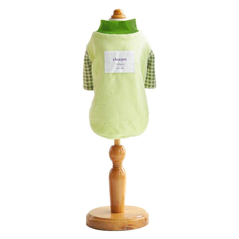 HKM-3457725 Soft Knitted Pet Shirt for Small Dogs in Swan Blue, Matcha Green, and Chocolate