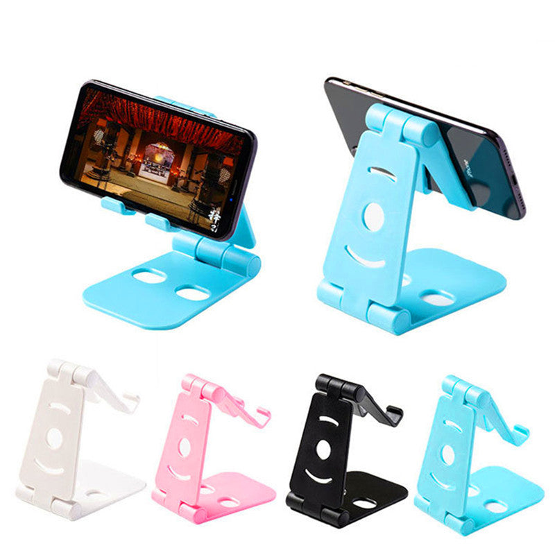 HKM-345811 Folding Mobile Phone Stand with Adjustable Support - ABS Material in Green, White, Black, and Pink