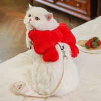 HKM-3458621 Adjustable Pet Bow Chest Strap and Traction Rope for Small Dogs and Cats - Lightweight Backpack Accessory