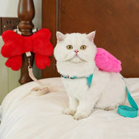 HKM-3458621 Adjustable Pet Bow Chest Strap and Traction Rope for Small Dogs and Cats - Lightweight Backpack Accessory