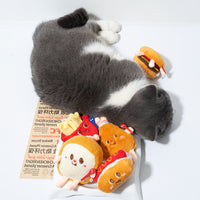 HKM-3460413 Chew-Friendly Cat Mint Hamburger & Chicken Leg Teething Toy for Kittens