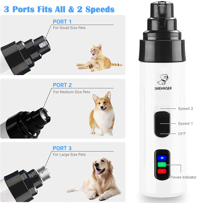 HKM-3460925 Electric Pet Nail Polisher with Ultra-Quiet Motor and USB Charging for Safe and Easy Grooming
