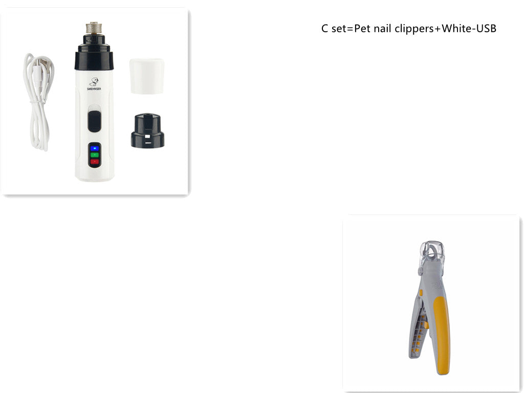 HKM-3460925 Electric Pet Nail Polisher with Ultra-Quiet Motor and USB Charging for Safe and Easy Grooming