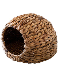 HKM-3461181 Natural Handmade Straw Cat Nest - Breathable, Rustic Design, Water Hyacinth Material