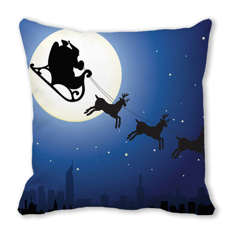 HKM-346131 Christmas Elk Series Modern Printed Pillowcase 45x45cm in Various Colors