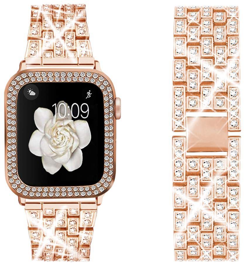 HKM-346131 Stylish Diamond Metal Strap for Apple Watch 38mm 40mm 42mm 44mm