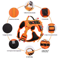 HKM-3462717 Reflective Safety Dog Harness with Full Grip Handle and Explosion-Proof Design