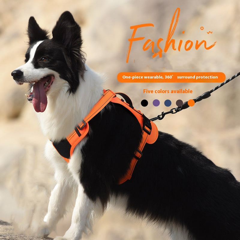 HKM-3462717 Reflective Safety Dog Harness with Full Grip Handle and Explosion-Proof Design