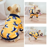 HKM-346323 Casual Yellow & Dark Blue Bullfighting Dog Sweatshirt - Multiple Sizes Available