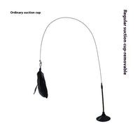 HKM-3463741 Suction Cup Cat Teaser with Bell and Replaceable Feather - Available in Multiple Colors