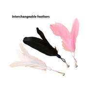 HKM-3463741 Suction Cup Cat Teaser with Bell and Replaceable Feather - Available in Multiple Colors