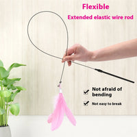 HKM-3463741 Suction Cup Cat Teaser with Bell and Replaceable Feather - Available in Multiple Colors