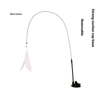 HKM-3463741 Suction Cup Cat Teaser with Bell and Replaceable Feather - Available in Multiple Colors