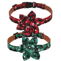 HKM-3464893 Christmas Plaid Bow Tie Dog Collar - Adjustable Red & Green Patterns in Various Sizes