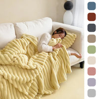 HKM-346515 Double-Sided Thick Bubble Velvet Blanket in Soft Colors for All-Season Comfort