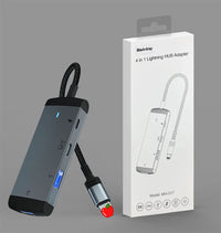 HKM-346643 4-in-1 USB 3.0 Docking Station Adapter for iPhone, iPad, and Laptop with PD Charging