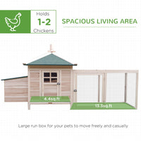 HKM-3466557 Wooden Chicken Coop with Nesting Box and Removable Tray for Backyard Gardening
