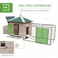 HKM-3466557 Wooden Chicken Coop with Nesting Box and Removable Tray for Backyard Gardening