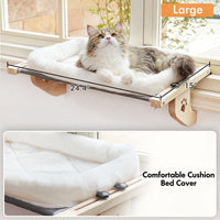 HKM-3466941 Wood Color Hanging Cat Nest Window Hammock with Cotton Cushion for Comfortable Pet Relaxation