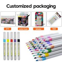 HKM-346707 48-Colour Acrylic Marker Set with Sponge Core Fibre Tip for Versatile Art Projects