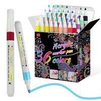 HKM-346707 48-Colour Acrylic Marker Set with Sponge Core Fibre Tip for Versatile Art Projects