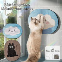 HKM-3468861 Blue Clouds Cartoon Sticky Wall Scratching Board for Cats - Furniture Protection and Play Surface