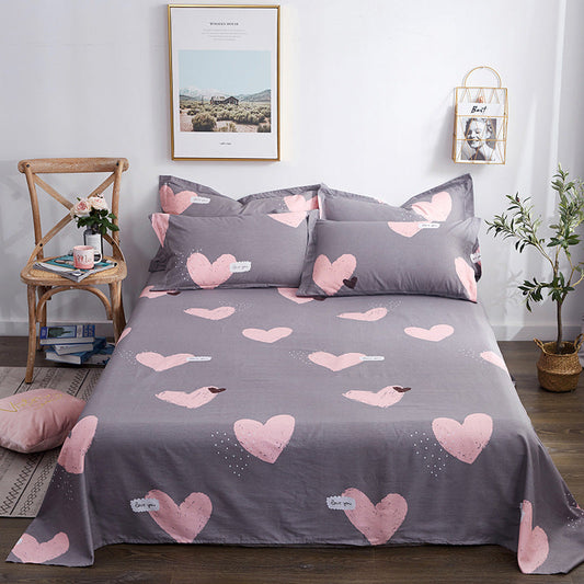 HKM-346899 Double Cotton Bed Linen for Student Dormitory - Simple Style with Floral Patterns in Various Colors and Sizes