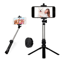 HKM-346963 Portable Tripod Selfie Stand with Bluetooth Remote for iPhone, Adjustable 360° Phone Clip and Aluminum Alloy Design