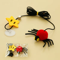 HKM-3470141 Hanging Cat Toy with Elastic Rope, Feathers, and Bell for Indoor Play