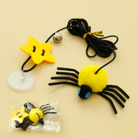 HKM-3470141 Hanging Cat Toy with Elastic Rope, Feathers, and Bell for Indoor Play