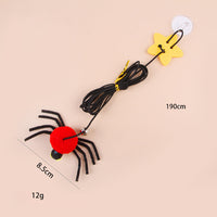 HKM-3470141 Hanging Cat Toy with Elastic Rope, Feathers, and Bell for Indoor Play