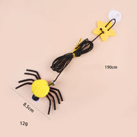 HKM-3470141 Hanging Cat Toy with Elastic Rope, Feathers, and Bell for Indoor Play